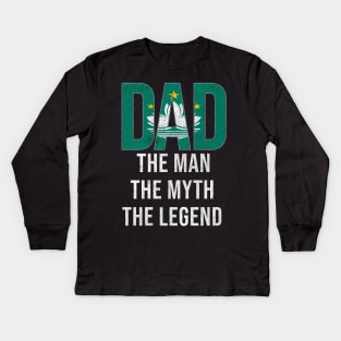 Macanese Dad The Man The Myth The Legend - Gift for Macanese Dad With Roots From Macanese Kids Long Sleeve T-Shirt